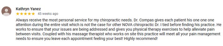 Chiropractic Washington DC Google Review